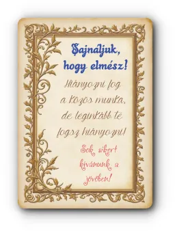 HMK-VE14 SAJNÁLJUK..